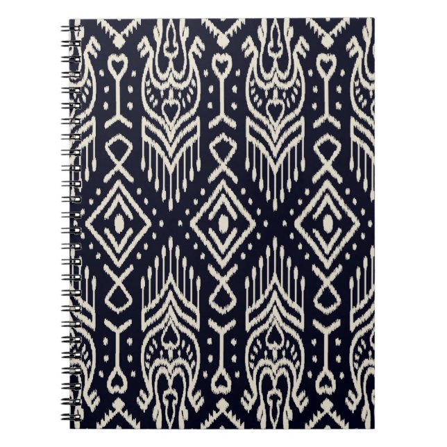 Cuaderno Patrón sin foco con bordado. Ikat Fabric. Eth (Frente)