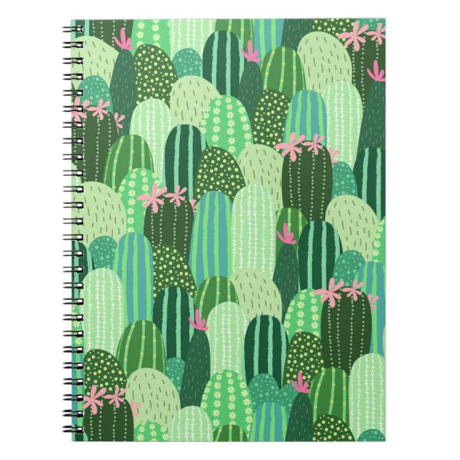 Cuaderno Patrón sin foco con cactus (Frente)