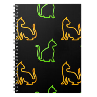 Cuaderno Patrón sin foco con catsabstracto, animal, arte, a