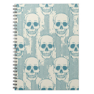 Cuaderno Patrón sin foco con cráneo. Dibujo a mano alzada