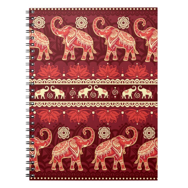 Cuaderno Patrón sin foco con elefantes  (Frente)