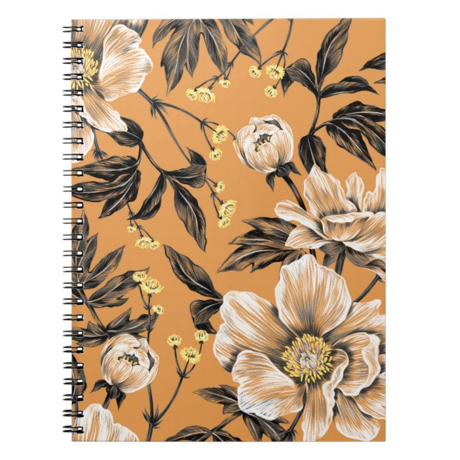 Cuaderno Patrón sin foco con flores.art,floral,patrón,c (Frente)