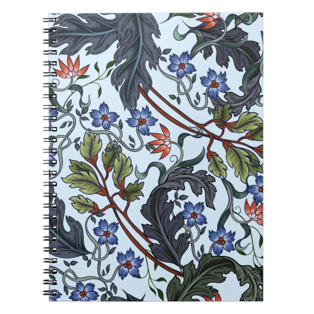 Cuaderno Patrón sin foco con flores de estilo art deco. M (Frente)