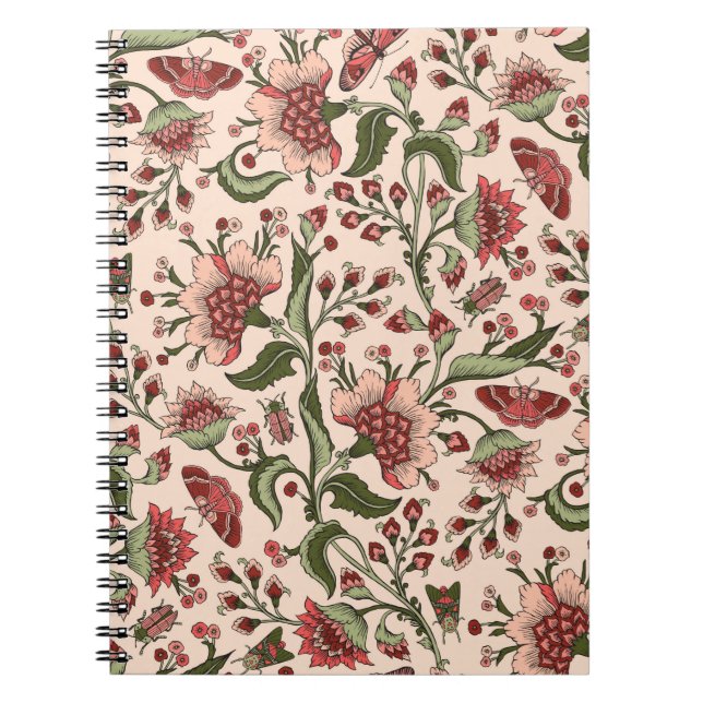 Cuaderno Patrón sin foco con flores de fantasía, wal natura (Frente)