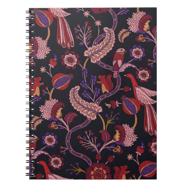 Cuaderno Patrón sin foco con flores de fantasía, wal natura (Frente)