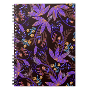 Cuaderno Patrón sin foco con flores diminutas y vívidas. Vi
