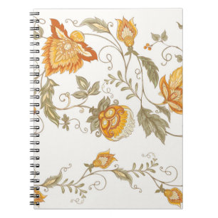 Cuaderno Patrón sin foco con flores ornamentales estilizada
