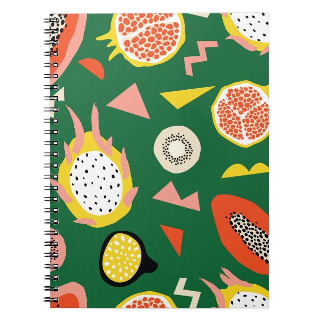 Cuaderno Patrón sin foco con frutos tropicales (Frente)