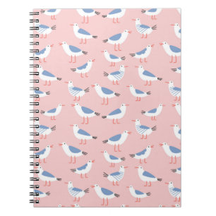 Cuaderno Patrón sin foco con gaviotas personalizados lindas