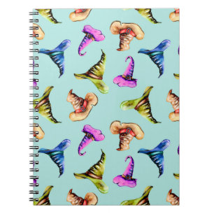 Cuaderno Patrón sin foco con gorras de acuarela vieja, mano