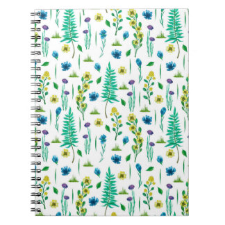 Cuaderno Patrón sin foco con helecho y flores