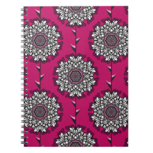 Cuaderno Patrón sin foco con hermosas flores gráficas