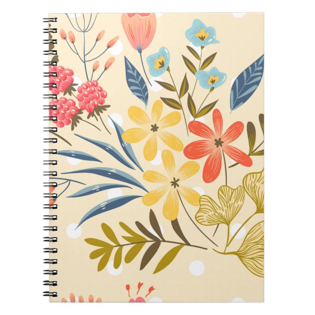 Cuaderno Patrón sin foco con las flores abstractas (Frente)