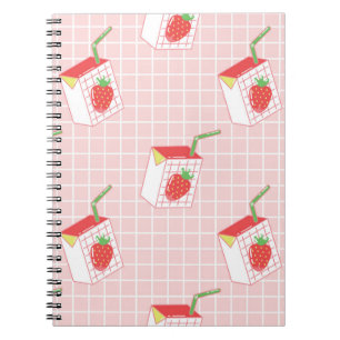 Cuaderno Patrón sin foco con leche de fresa personalizado t