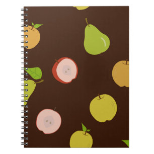 Cuaderno Patrón sin foco con manzanas y guisantes multicolo