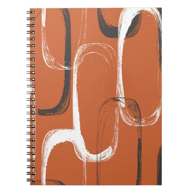 Cuaderno Patrón sin foco con naranja de acuarela  (Frente)