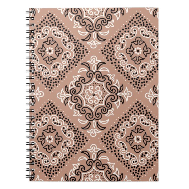 Cuaderno Patrón sin foco con ornamento de acuarela (Frente)