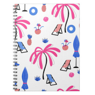 Cuaderno Patrón sin foco con palmeras piña cocono