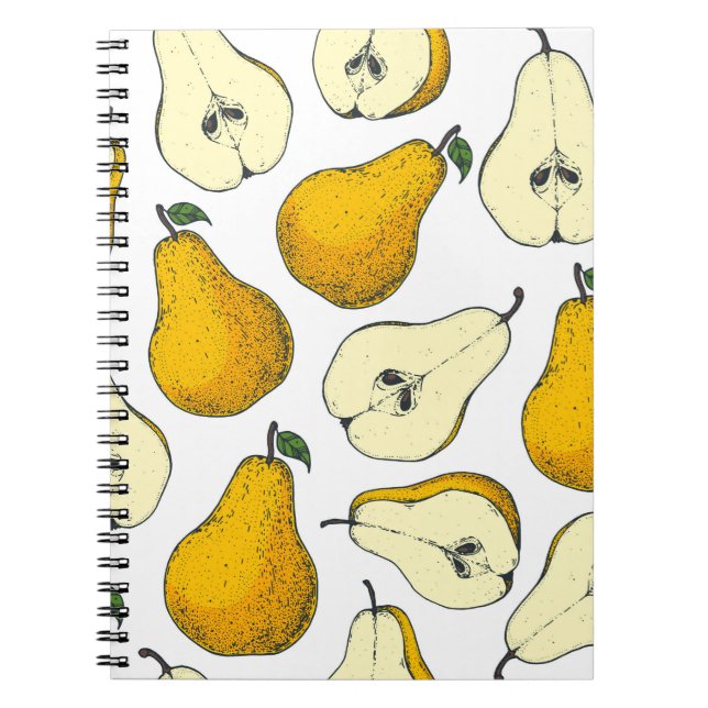 Cuaderno Patrón sin foco con pera. Reproducción de patrones (Frente)
