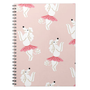 Cuaderno Patrón sin foco con perros de caniche lindos en un