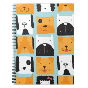 Cuaderno Patrón sin foco con perros lindos.