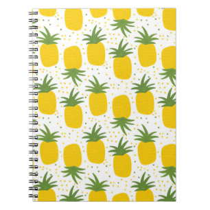 Cuaderno Patrón sin foco con piñas. Piña amarilla