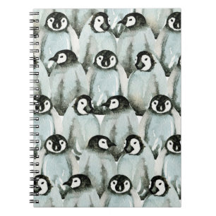 Cuaderno Patrón sin foco con pingüinos lindos