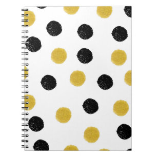 Cuaderno Patrón sin foco con puntos caóticos de oro y negro
