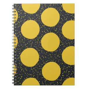 Cuaderno Patrón sin foco con puntos de polka amarillos