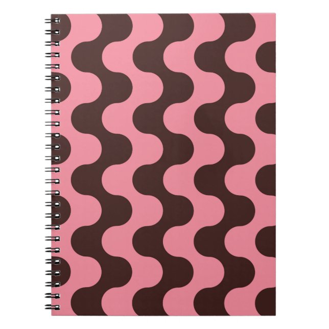 Cuaderno Patrón sin foco con rayas onduladas en estilo retr (Frente)
