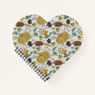 Cuaderno Patrón sin foco de calabazas tropicales y zanahori