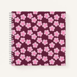 Cuaderno Patrón sin foco de flor rosada frangipani