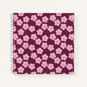 Cuaderno Patrón sin foco de flor rosada frangipani