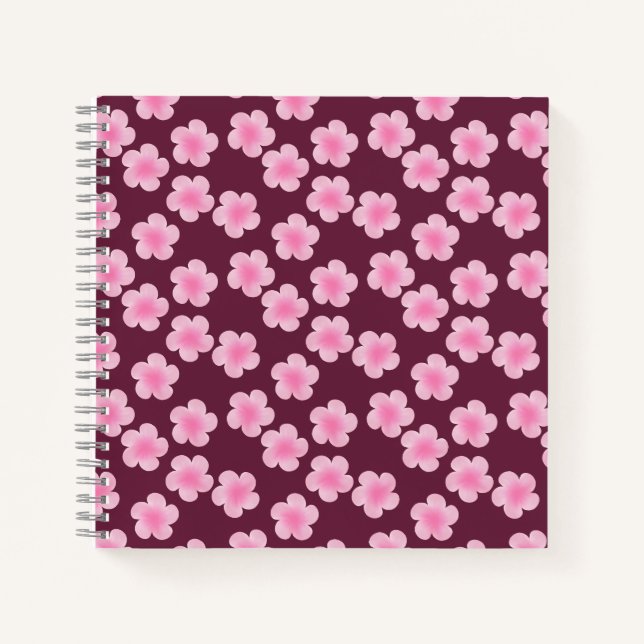 Cuaderno Patrón sin foco de flor rosada frangipani (Anverso)