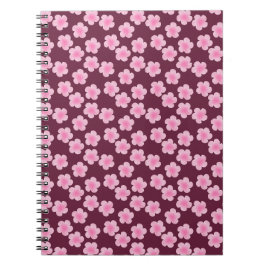 Cuaderno Patrón sin foco de flor rosada frangipani