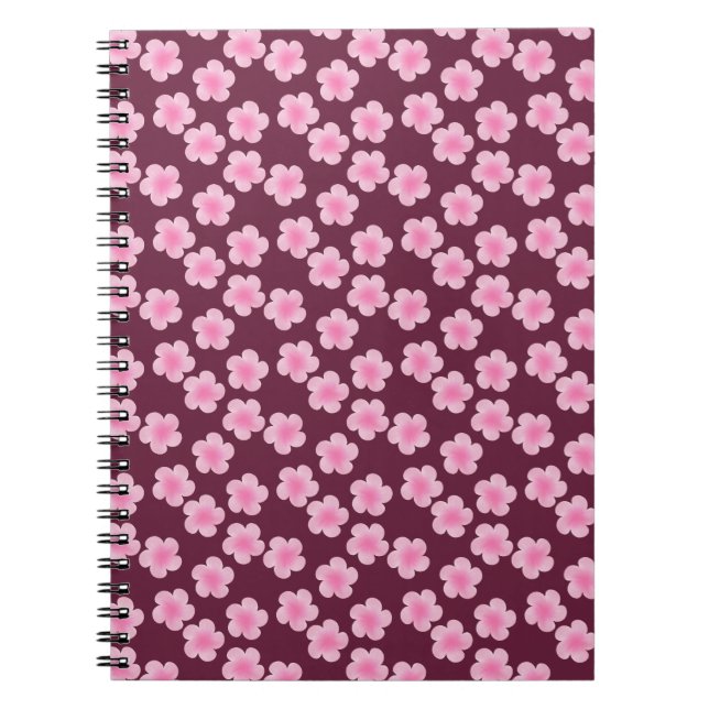 Cuaderno Patrón sin foco de flor rosada frangipani (Frente)