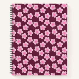 Cuaderno Patrón sin foco de flor rosada frangipani