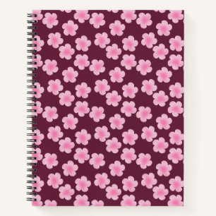 Cuaderno Patrón sin foco de flor rosada frangipani