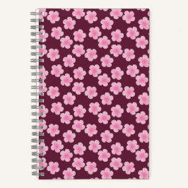 Cuaderno Patrón sin foco de flor rosada frangipani