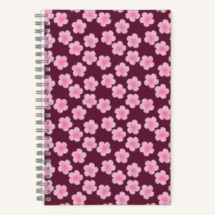Cuaderno Patrón sin foco de flor rosada frangipani