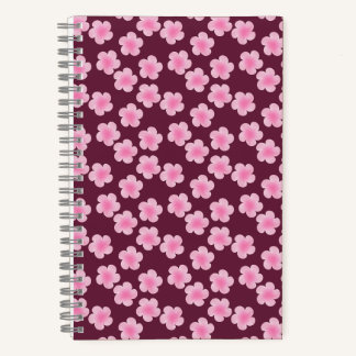 Cuaderno Patrón sin foco de flor rosada frangipani