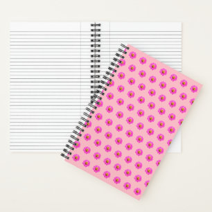 Cuaderno Patrón sin foco de flores rosadas de zinnia en un