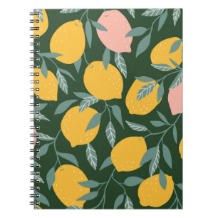 Cuaderno Patrón sin foco de fruta de limón vintage