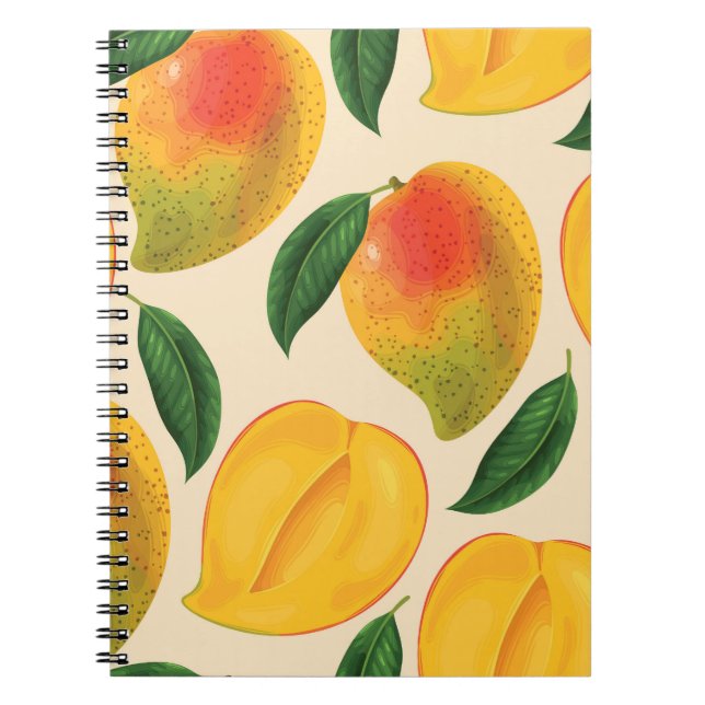 Cuaderno Patrón sin foco de fruta de mango (Frente)