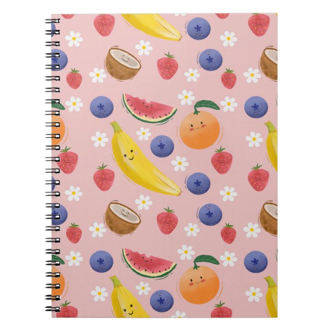 Cuaderno Patrón sin foco de fruta pura (Frente)