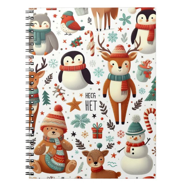 Cuaderno Patrón sin foco de los animales de invierno (Frente)