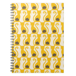 Cuaderno Patrón sin foco del Cat o Lantern Halloween vintag