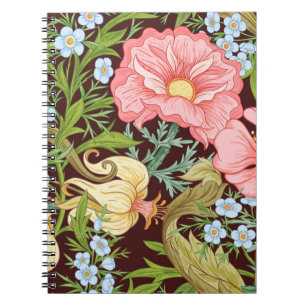 Cuaderno Patrón sin foco floral, fondo con In art no