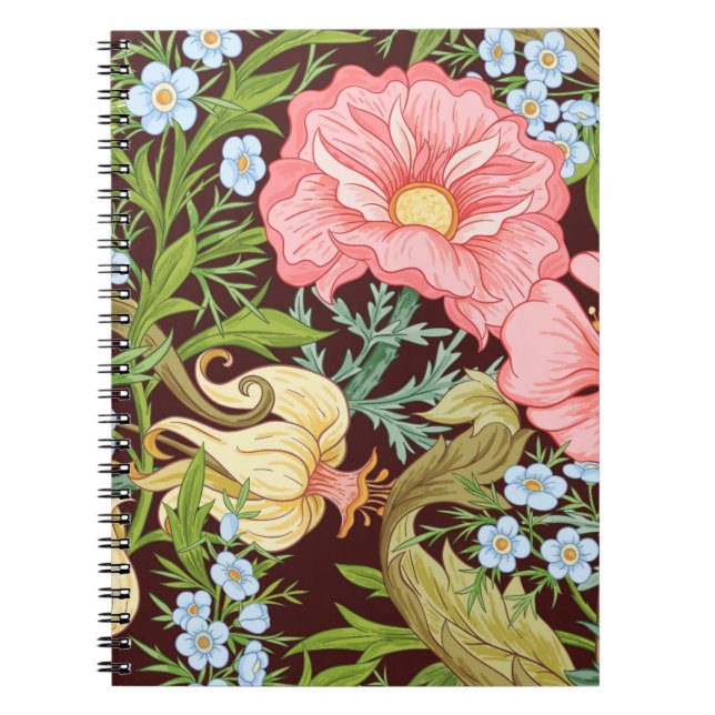 Cuaderno Patrón sin foco floral, fondo con In art no (Frente)