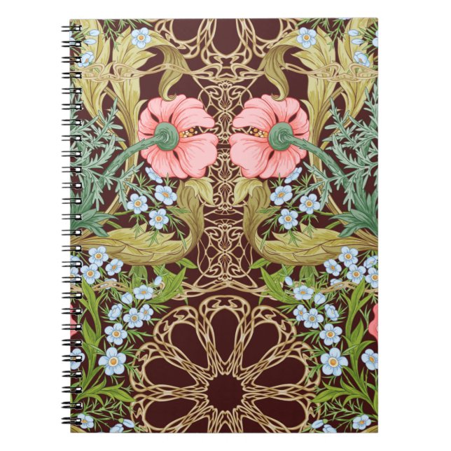 Cuaderno Patrón sin foco floral, fondo con In art no (Frente)